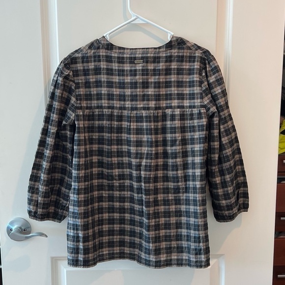 NWT BARBOUR Lorelie Seersucker Blouse in Praline Check Size 8 - Picture 4 of 14